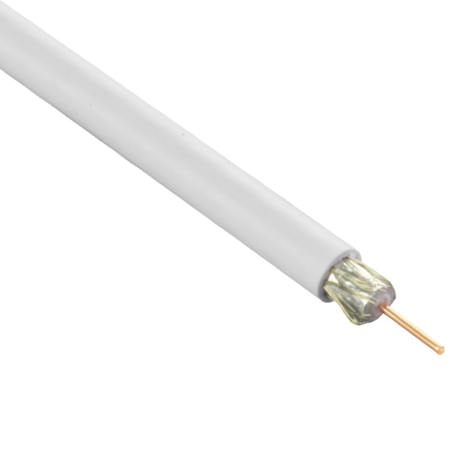 Haspel a 500m. Coaxiaalkabel 75ohm HF-dicht FRNC wit Eca