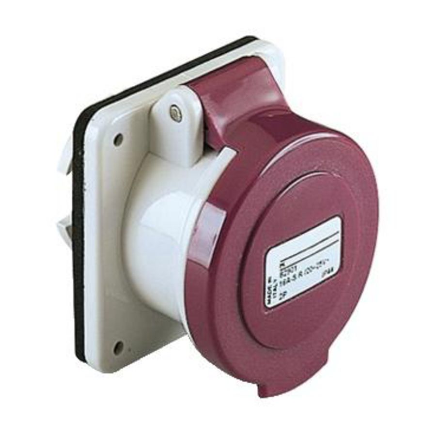 Industriele inbouwcontactdoos 2P 32A 20-25 AC IP44 PratiKa