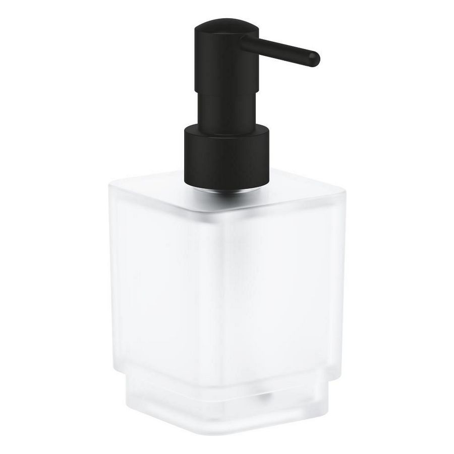 Selection Cube zeepdispenser glas/metaal 300ml. Phantom Black (mat zwart) (prof)