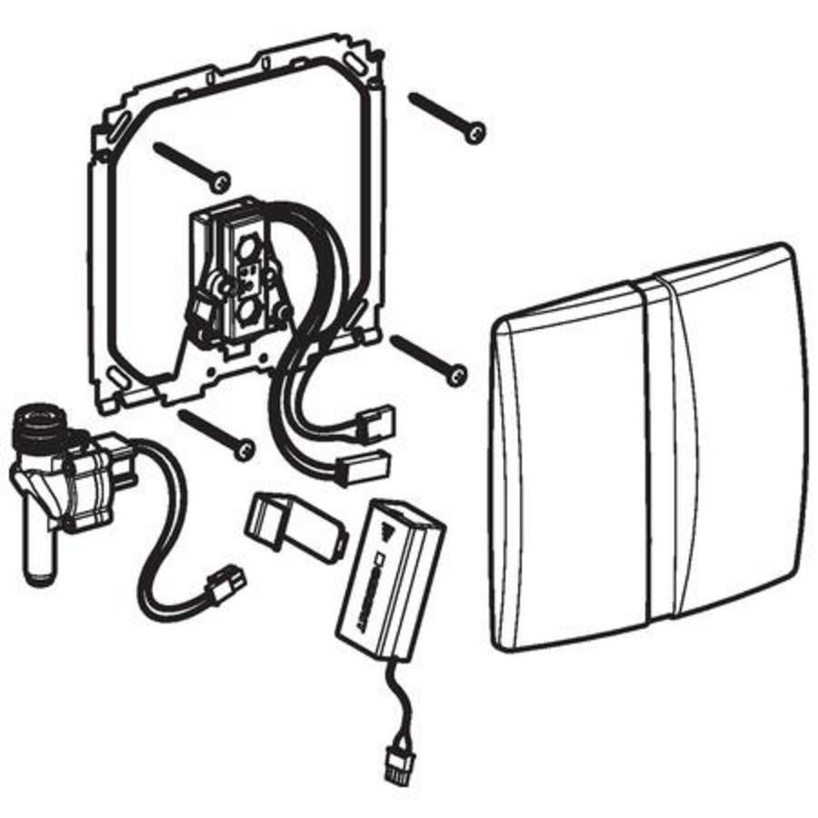 Basic urinior-stuursysteem infrarood mat chroom batterijvoeding