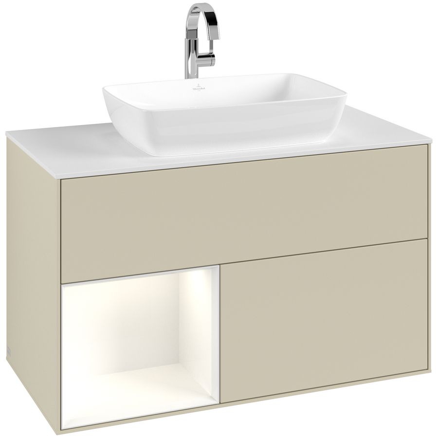 Wastafelonderkast Finion 1000x603x501mm S.Grey Matt Lacquer F771GFHJ