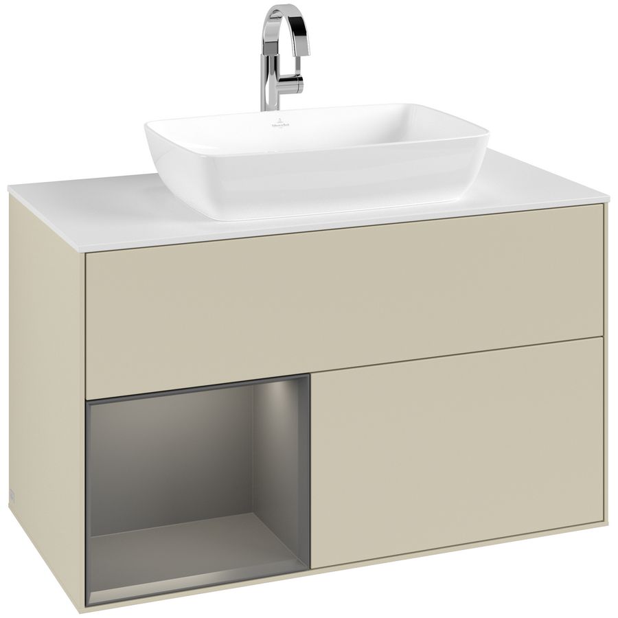 Wastafelonderkast Finion 1000x603x501mm S.Grey Matt Lacquer F771GKHJ