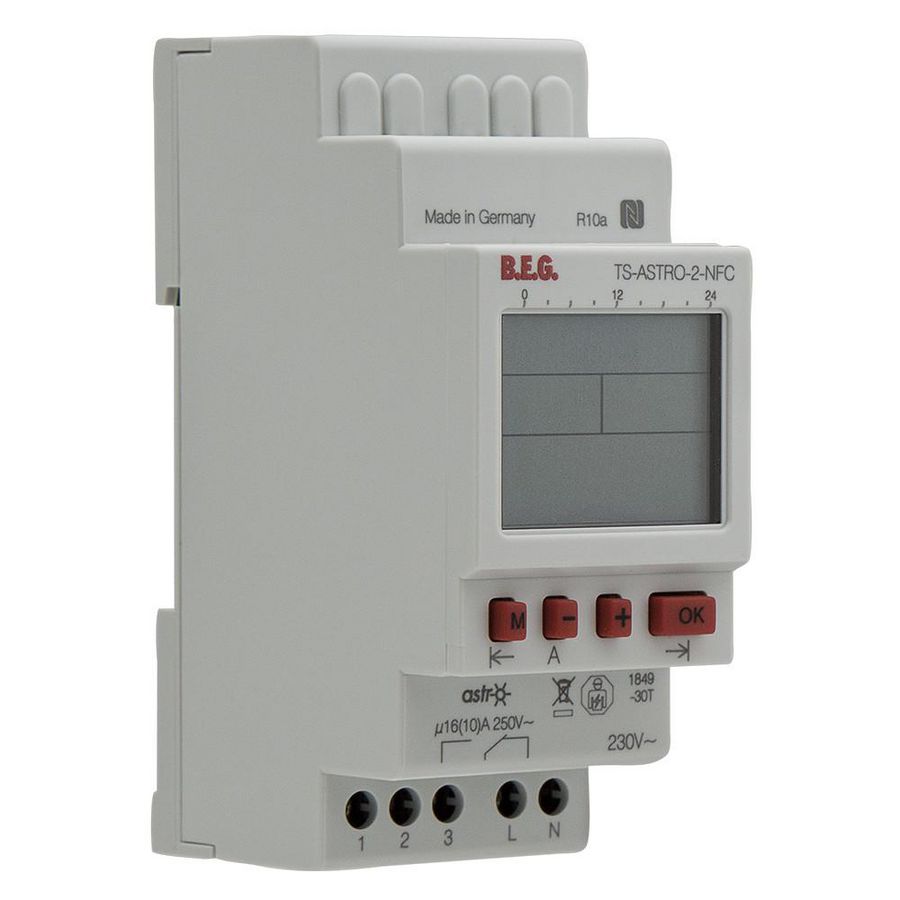 Tijdschakelklokken ASTRO-NFC DIN-rail montage grijs IP20 1Ka