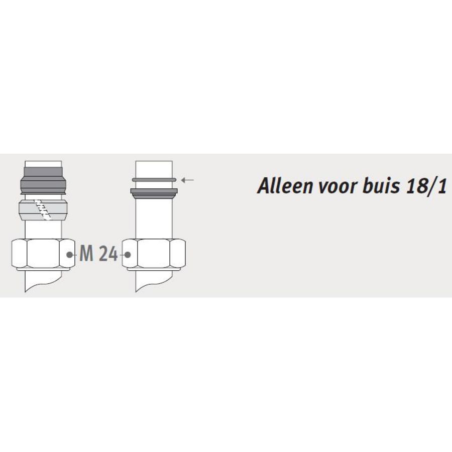 Klemkoppeling Fe/Cu M24X15/1 (set 2st.)