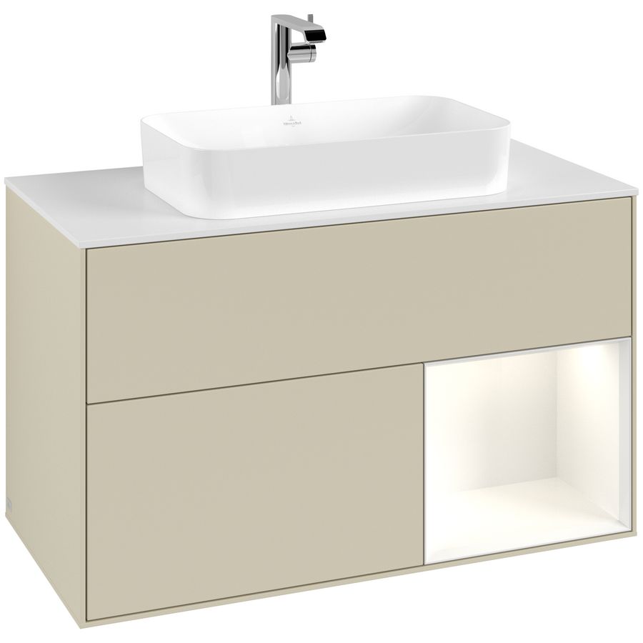 Wastafelonderkast Finion 1000x603x501mm S.Grey Matt Lacquer G251GFHJ