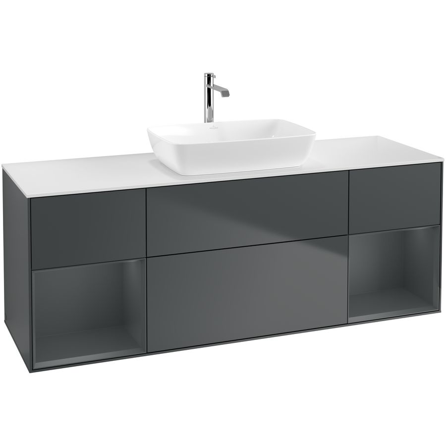 Wastafelonderkast Finion 1600x603x501mm Mid.Blue Matt Lacquer F861HGHG