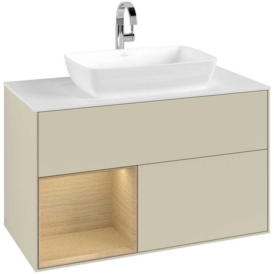 Wastafelonderkast Finion 1000x603x501mm S.Grey Matt Lacquer F771PCHJ