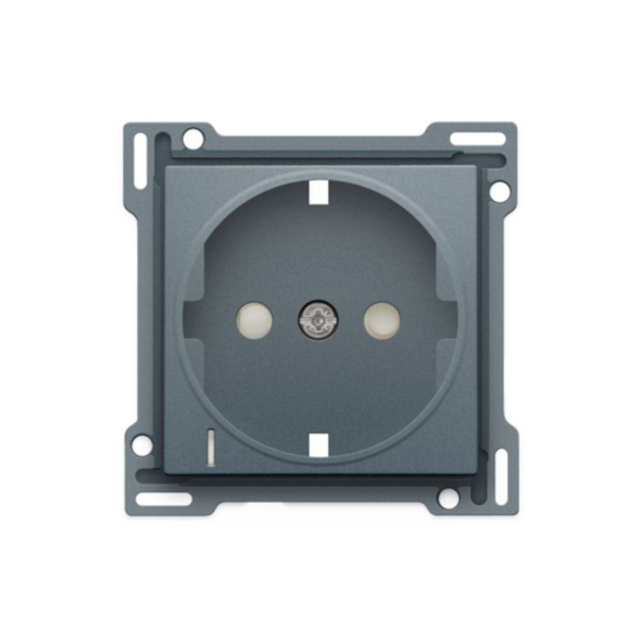 Afwerkingsset stopcontact randaarde besch/spanning blue grey