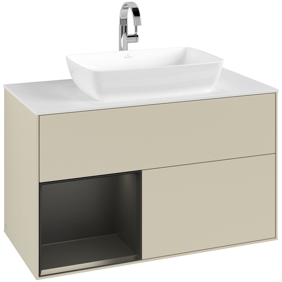 Wastafelonderkast Finion 1000x603x501mm S.Grey Matt Lacquer F771PDHJ