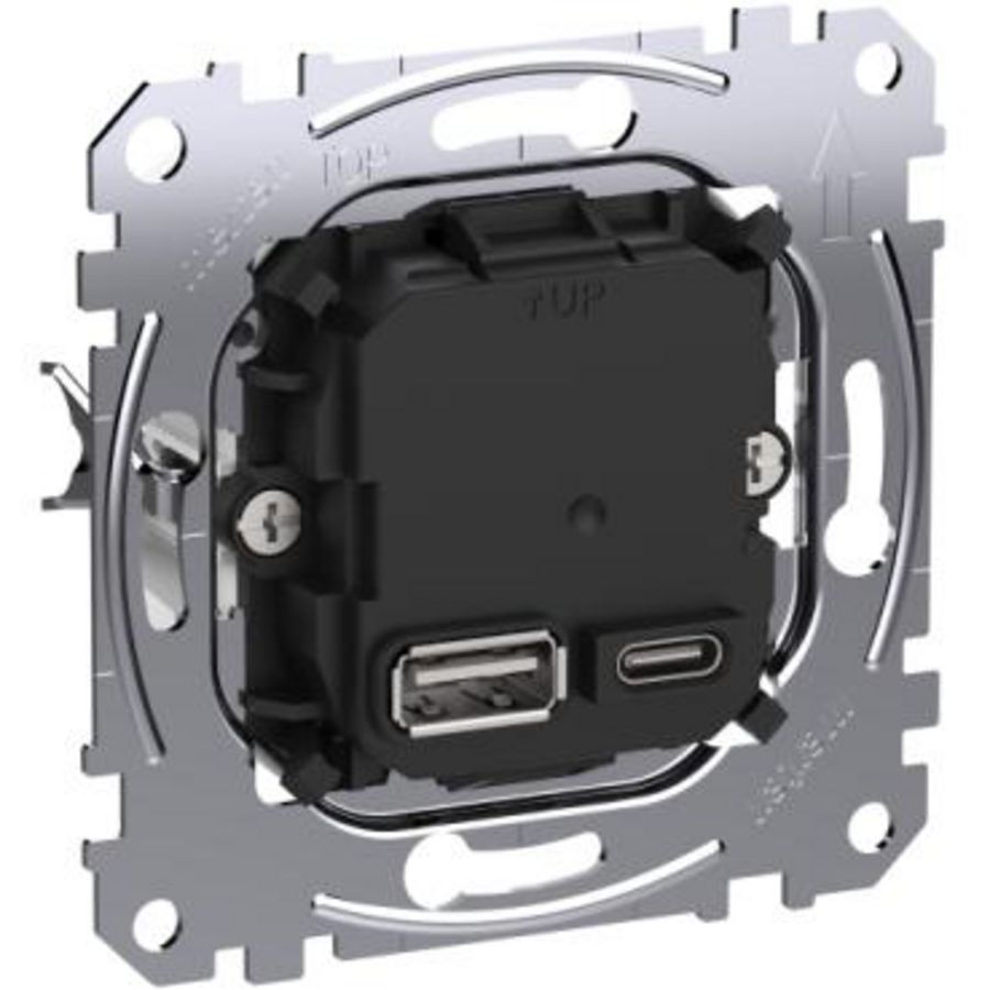System M / System D contactdoos Dubbele USB-poort A+C 45W Systeem M