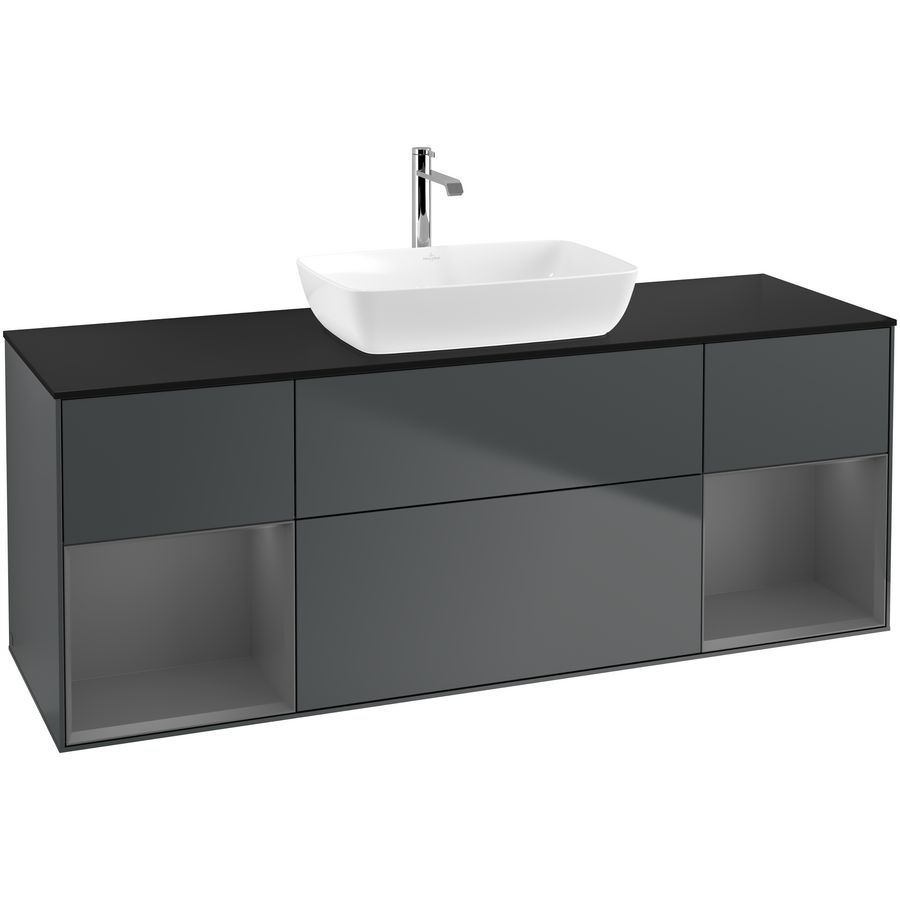 Wastafelonderkast Finion 1600x603x501mm Mid.Blue Matt Lacquer F862GKHG