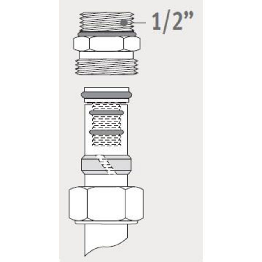 Klemkoppeling Vpe/Alu 1/2"X16/2