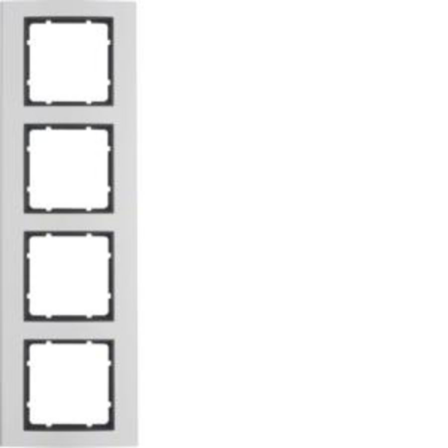 Afdekraam 4-v berker B.3 aluminium naturel/antraciet mat