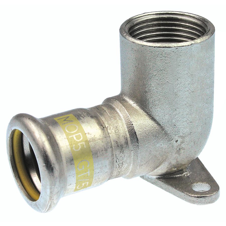 Muurplaatkoppeling 90° Xpress RVS 316L gas 15x1/2"bn. R2716G VVE=10