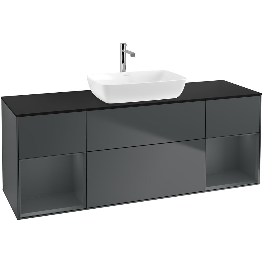 Wastafelonderkast Finion 1600x603x501mm Mid.Blue Matt Lacquer F862HGHG