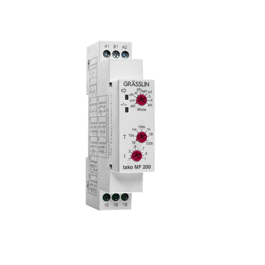 Elektronisch Tijdrelais 10MOD (12-230VAC 50/60Hz)