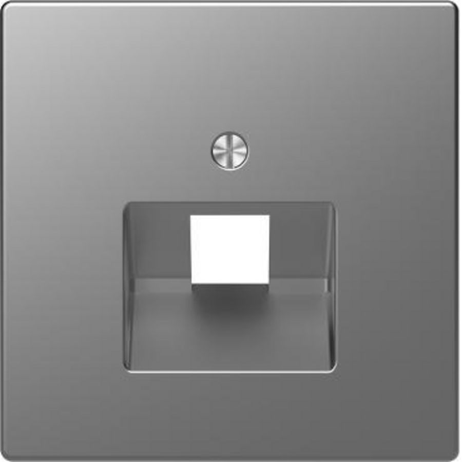 Centraalplaat RJ45 enkelvoudig RVS look SysD
