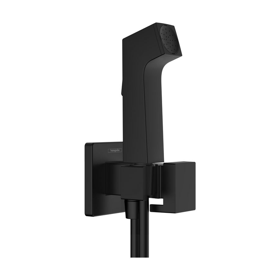 Bidet handdouche 1 straalsoort koud water+douchehouder+slang 125cm mat zwart 29231670