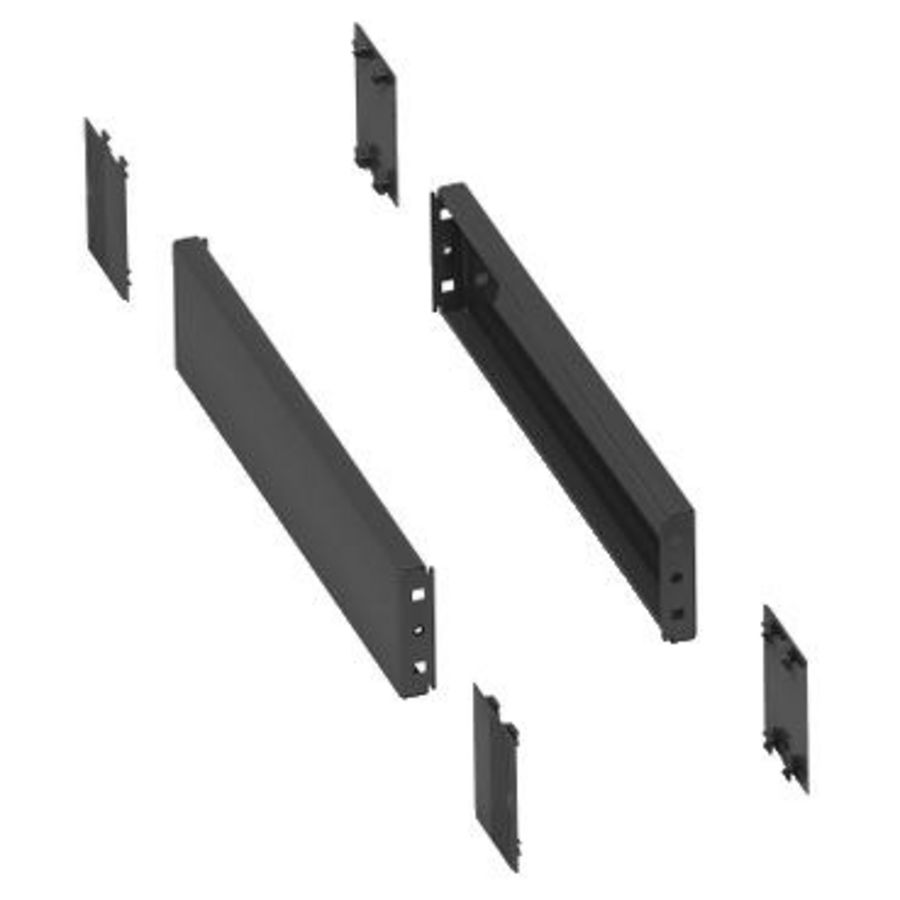 2 side panels plinth. 300x100mm Folded sheet steel. RAL7022