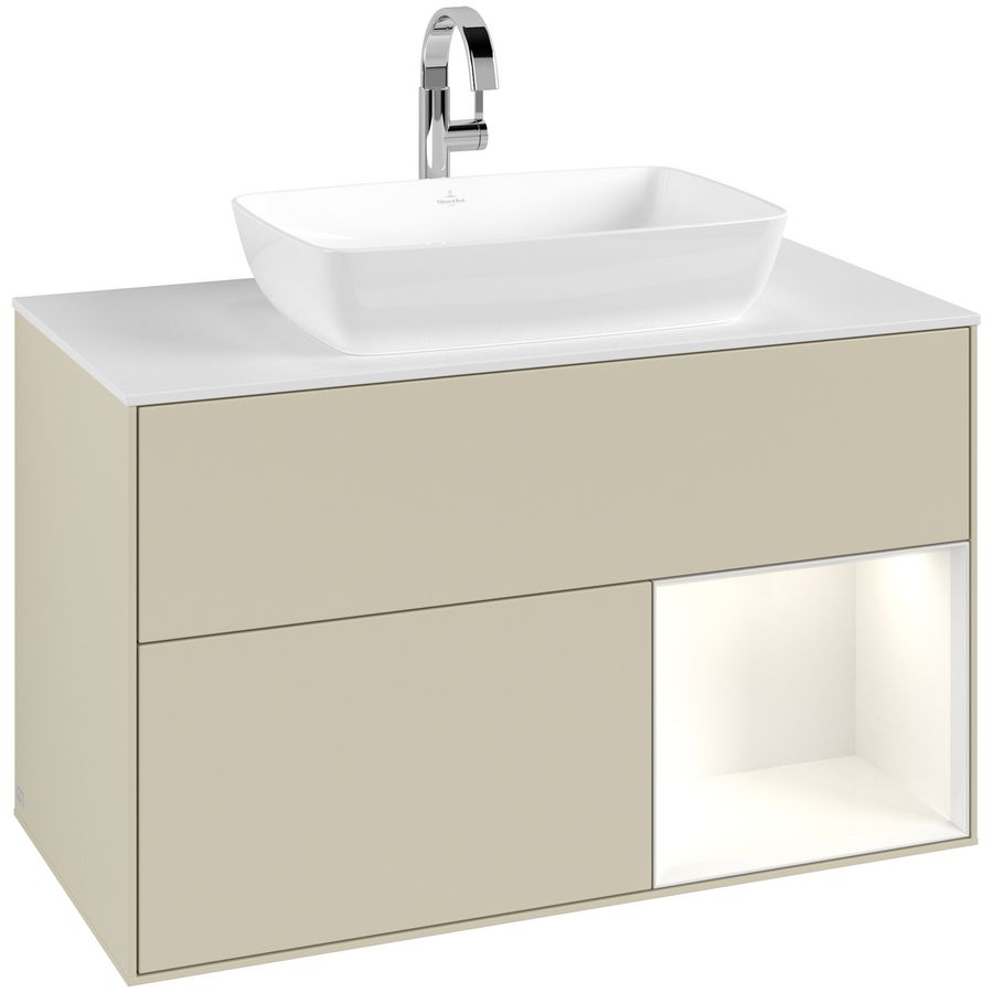 Wastafelonderkast Finion 1000x603x501mm S.Grey Matt Lacquer F781GFHJ