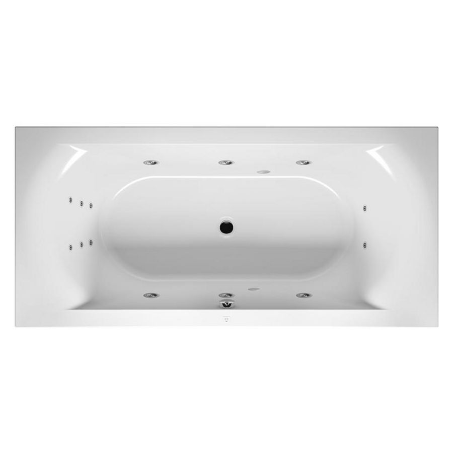 Whirlpool Linares Rihopool 190x90cm systeem FLOW links hoogglans wit