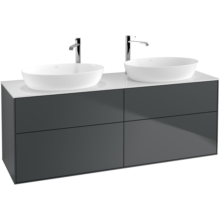 Wastafelonderkast Finion 1600x603x501mm Mid.Blue Matt Lacquer F96100HG