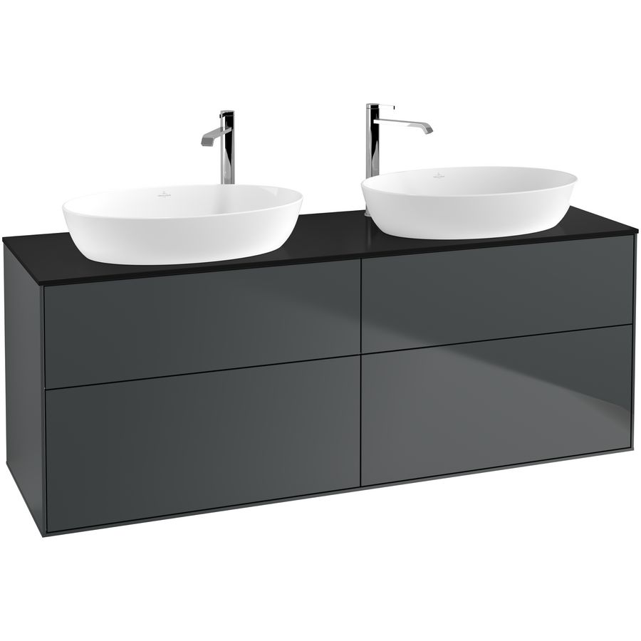 Wastafelonderkast Finion 1600x603x501mm Mid.Blue Matt Lacquer F96200HG