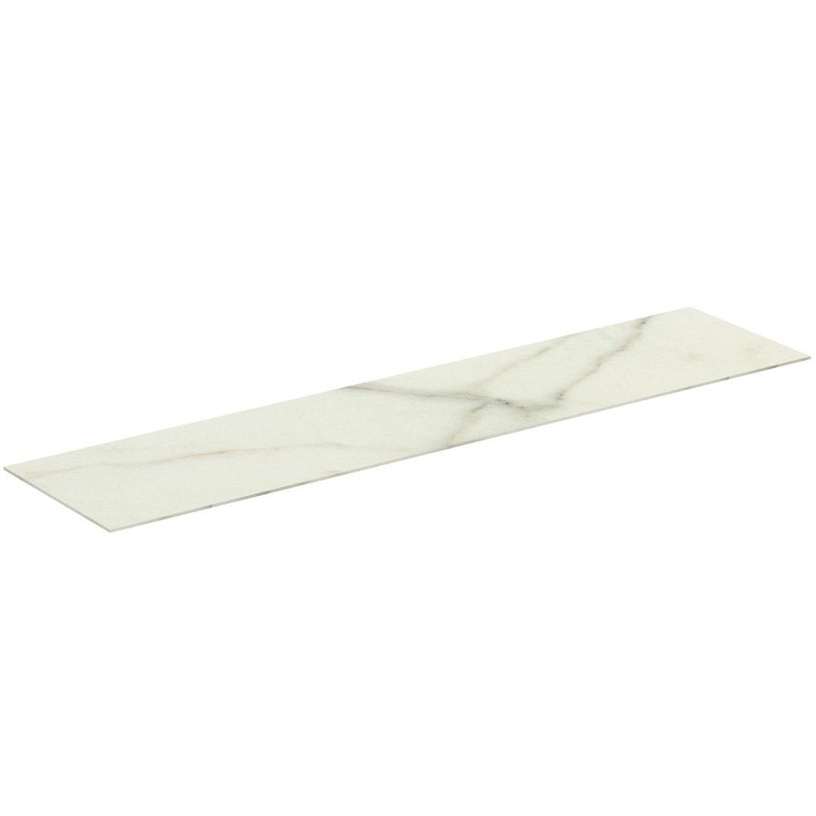 Conca keramisch afdekblad 1600x373x6mm zonder uitsnijding white marble