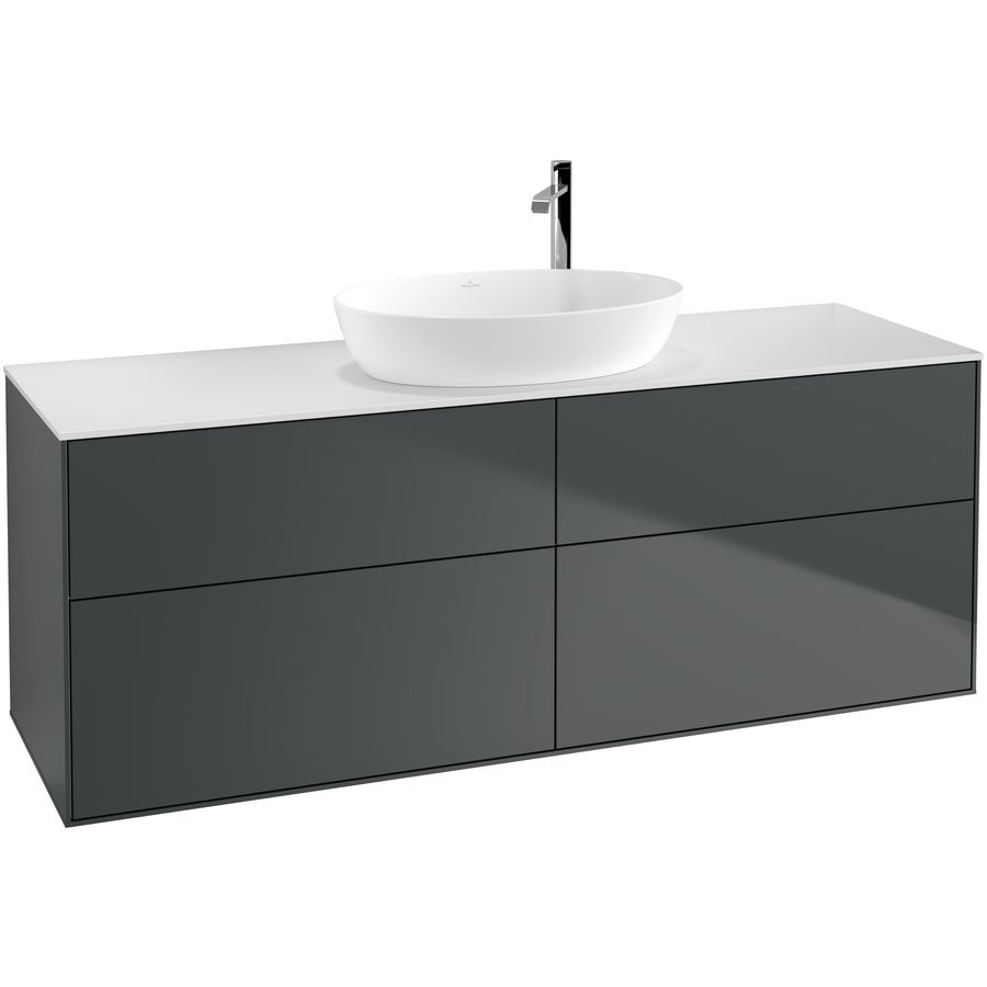 Wastafelonderkast Finion 1600x603x501mm Mid.Blue Matt Lacquer F97100HG