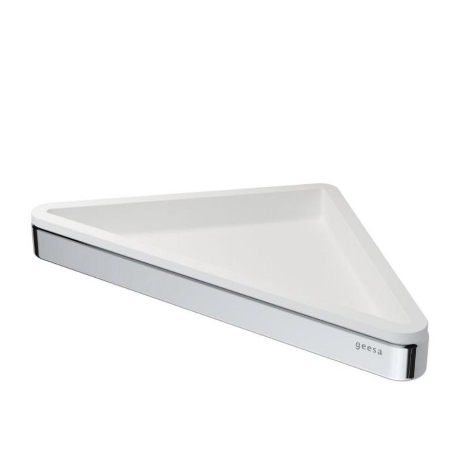 Hoekplanchet wit/chroom 170mm FRAME WHITE CHROME