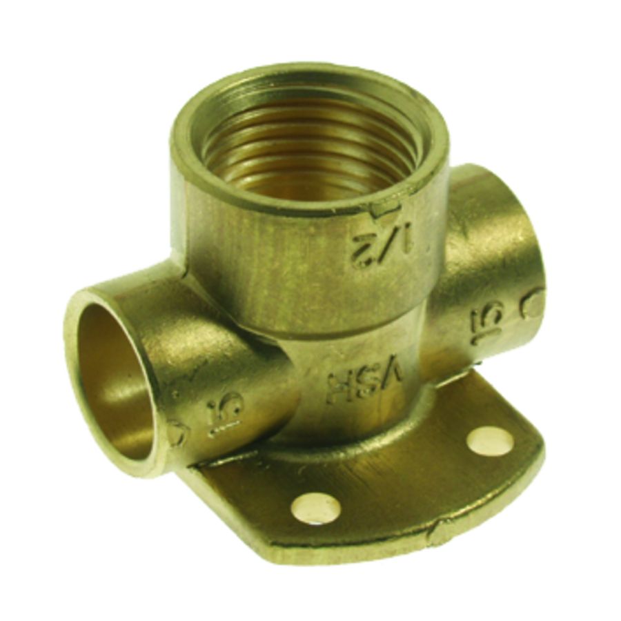 Soldeer muurplaat laag 1/2x15xmm messing capillair x bn.x VVE=10