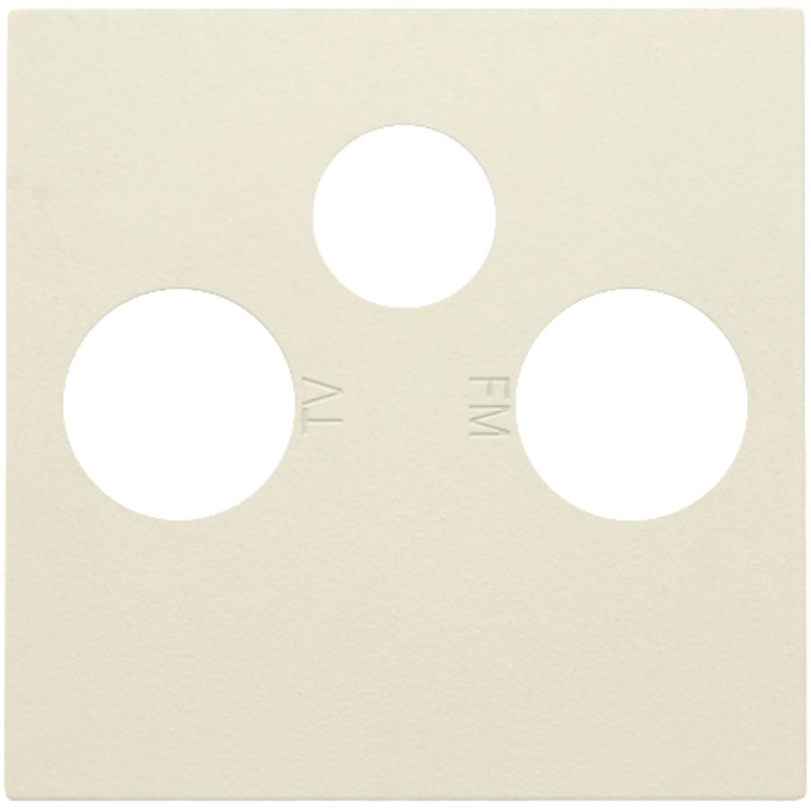 Afwerkingsset 2 enkelvoudige coaxaans. TV/FM/Satt. cream