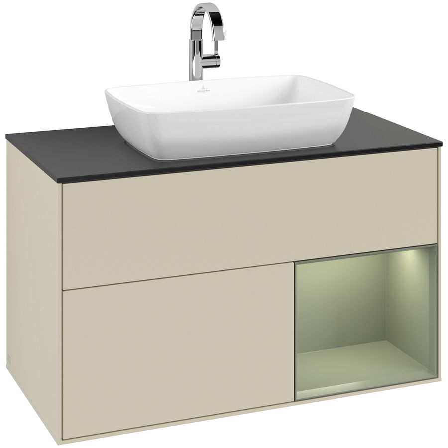 Wastafelonderkast Finion 1000x603x501mm S.Grey Matt Lacquer F782GMHJ