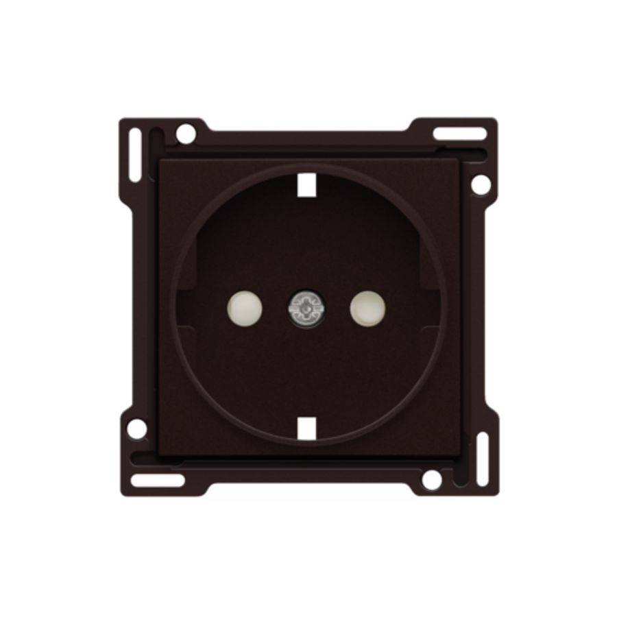 Afwerkingsset stopcontact randaarde/besch.afsl. D.brown