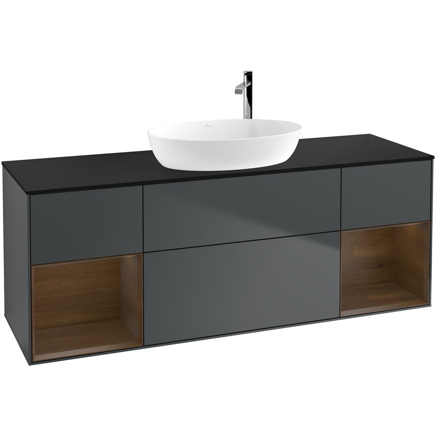 Wastafelonderkast Finion 1600x603x501mm Mid.Blue Matt Lacquer F982GNHG