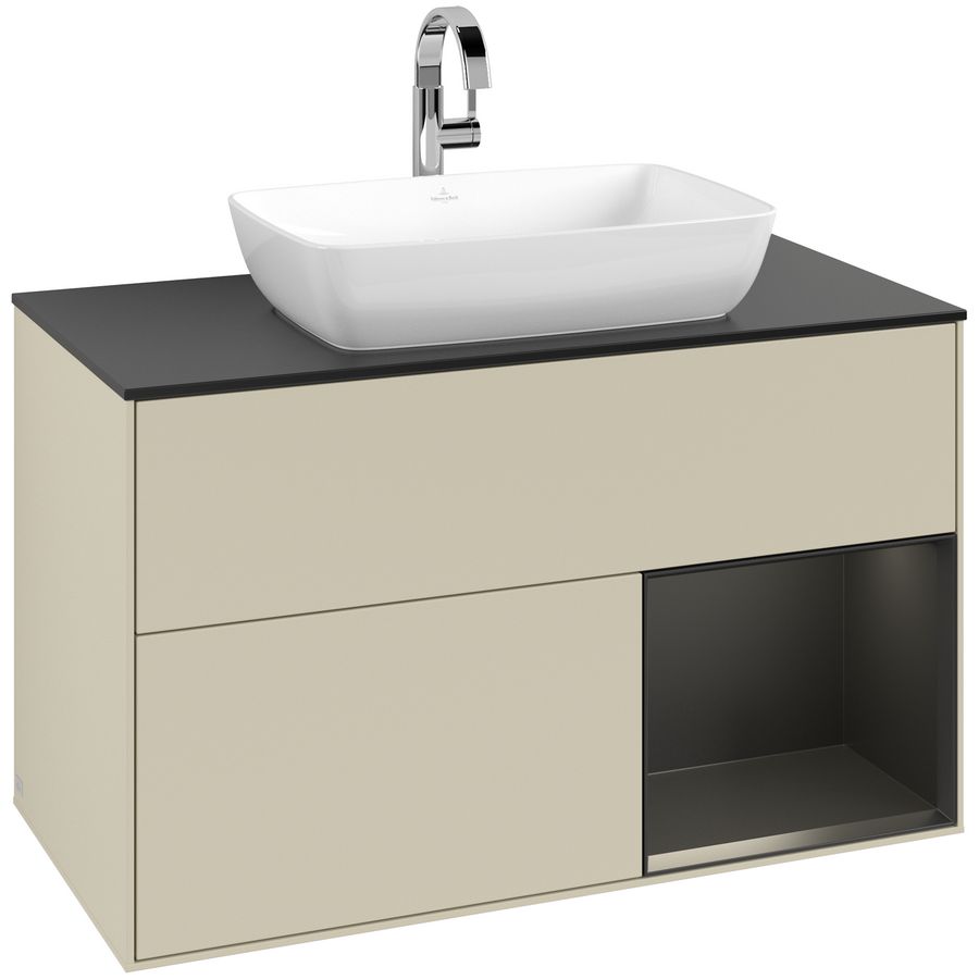 Wastafelonderkast Finion 1000x603x501mm S.Grey Matt Lacquer F782PDHJ