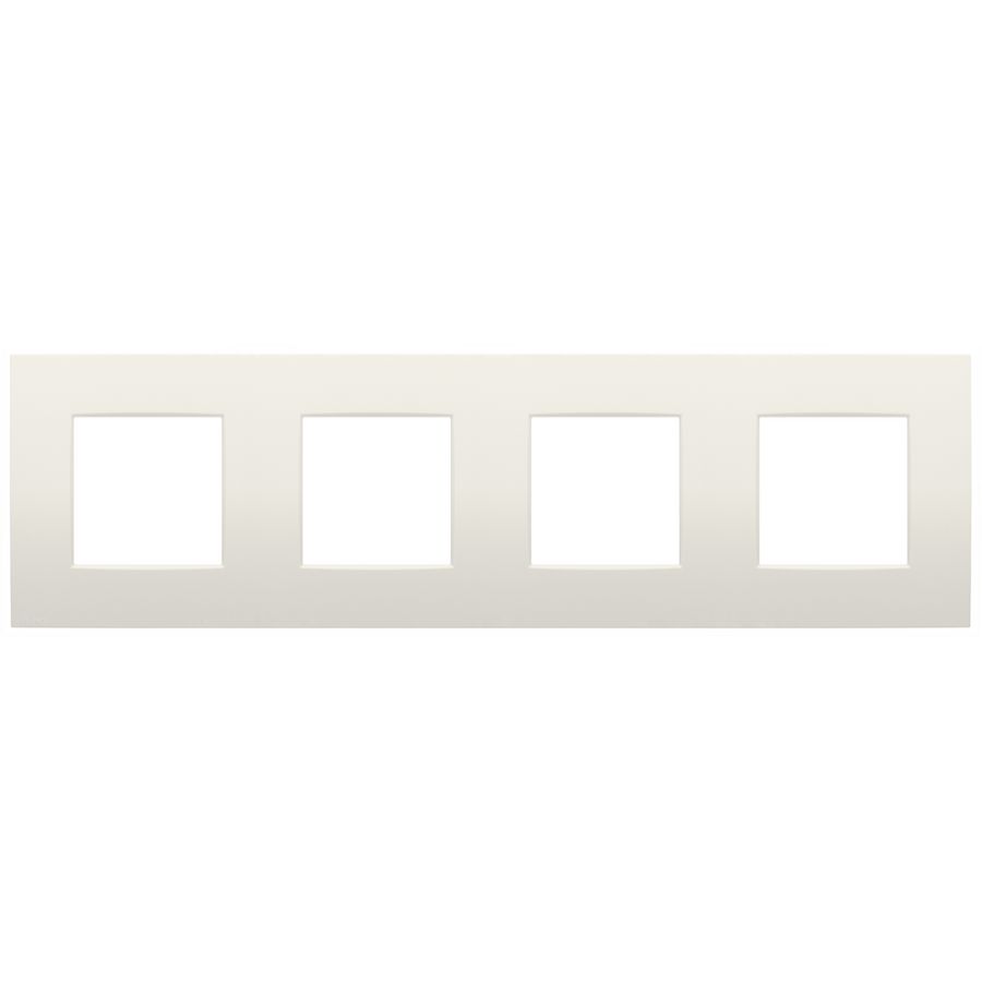 4-voudige afdekplaat 71mm centerafstand Niko Intense cotton white textured