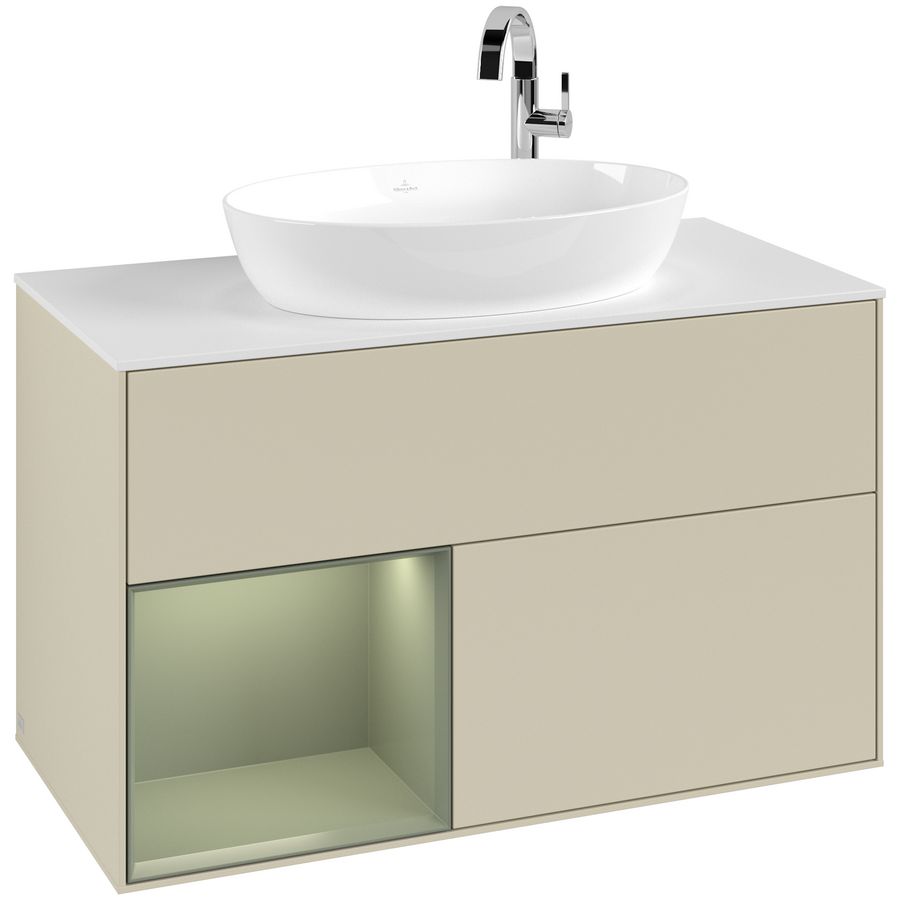 Wastafelonderkast Finion 1000x603x501mm S.Grey Matt Lacquer F891GMHJ