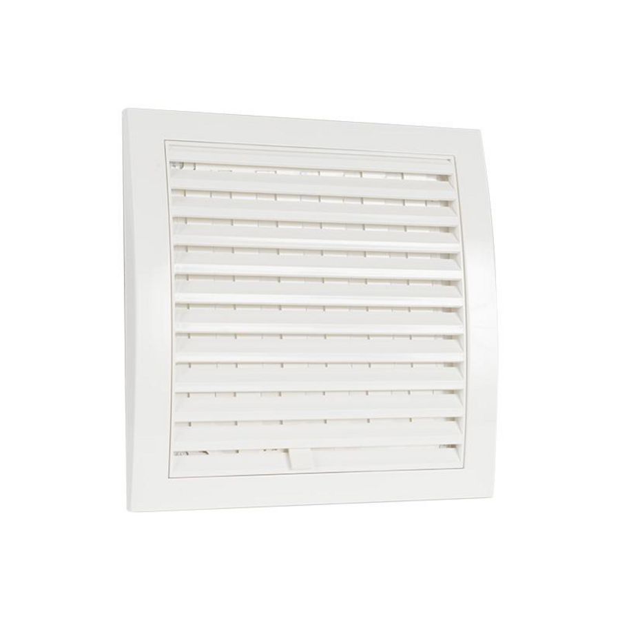 Afsluitbaar ventilatierooster 190x190-Ø150mm wit