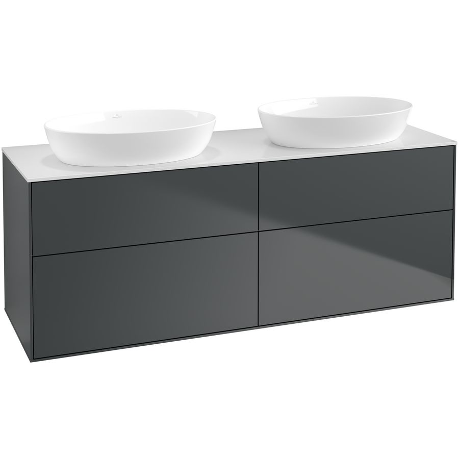 Wastafelonderkast Finion 1600x603x501mm Mid.Blue Matt Lacquer FA8100HG