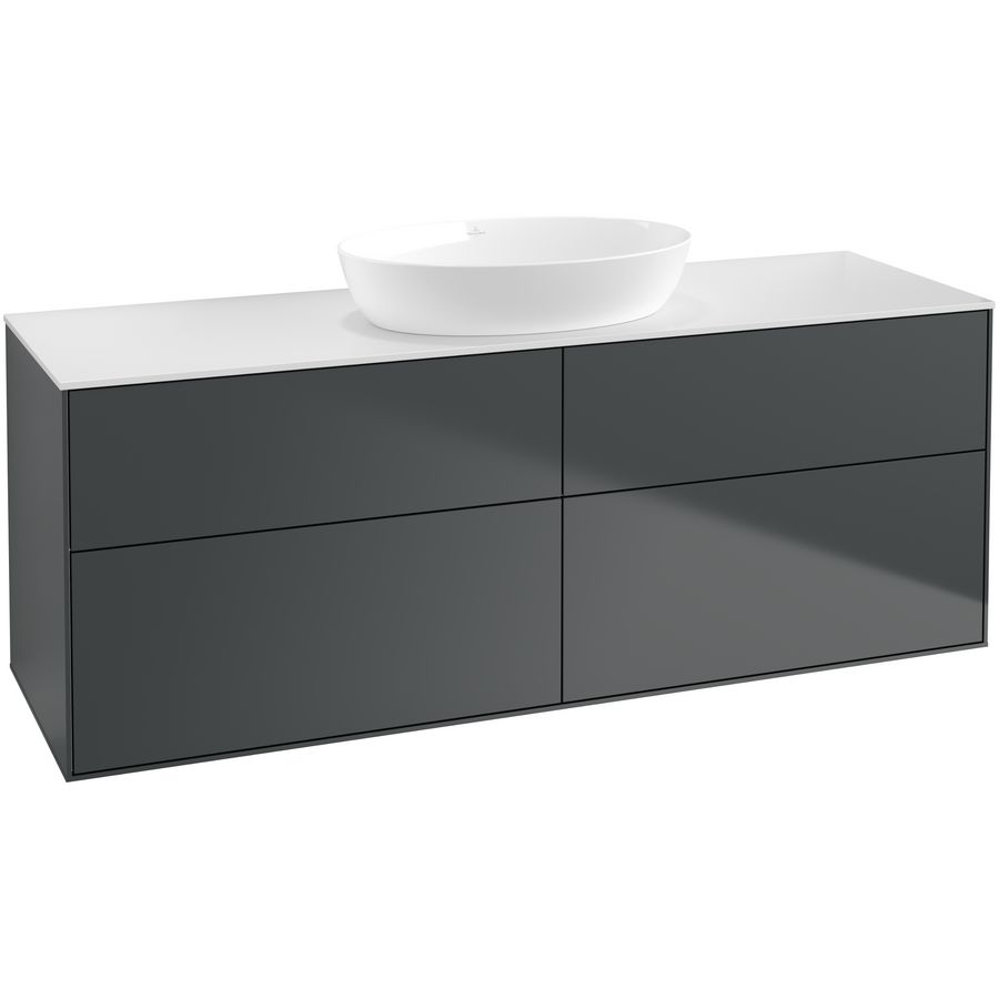 Wastafelonderkast Finion 1600x603x501mm Mid.Blue Matt Lacquer FA9100HG