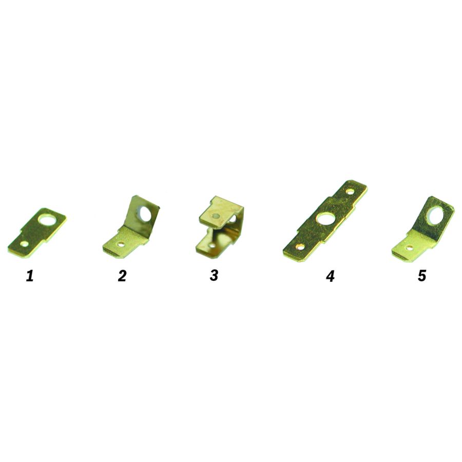 Zak a 200st. Vlakstekker messing 60gr. 6,3x0,8mm