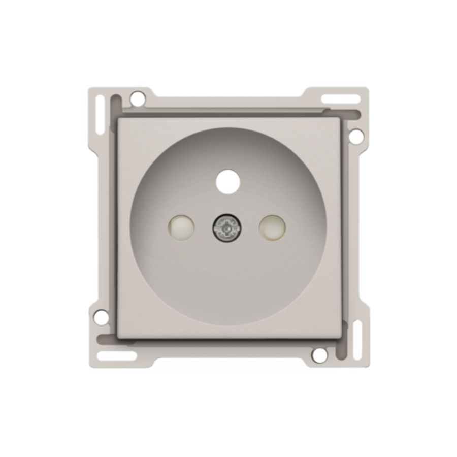 Afwerkingsset stopcontact penaarde/besch.afsl. L.grey