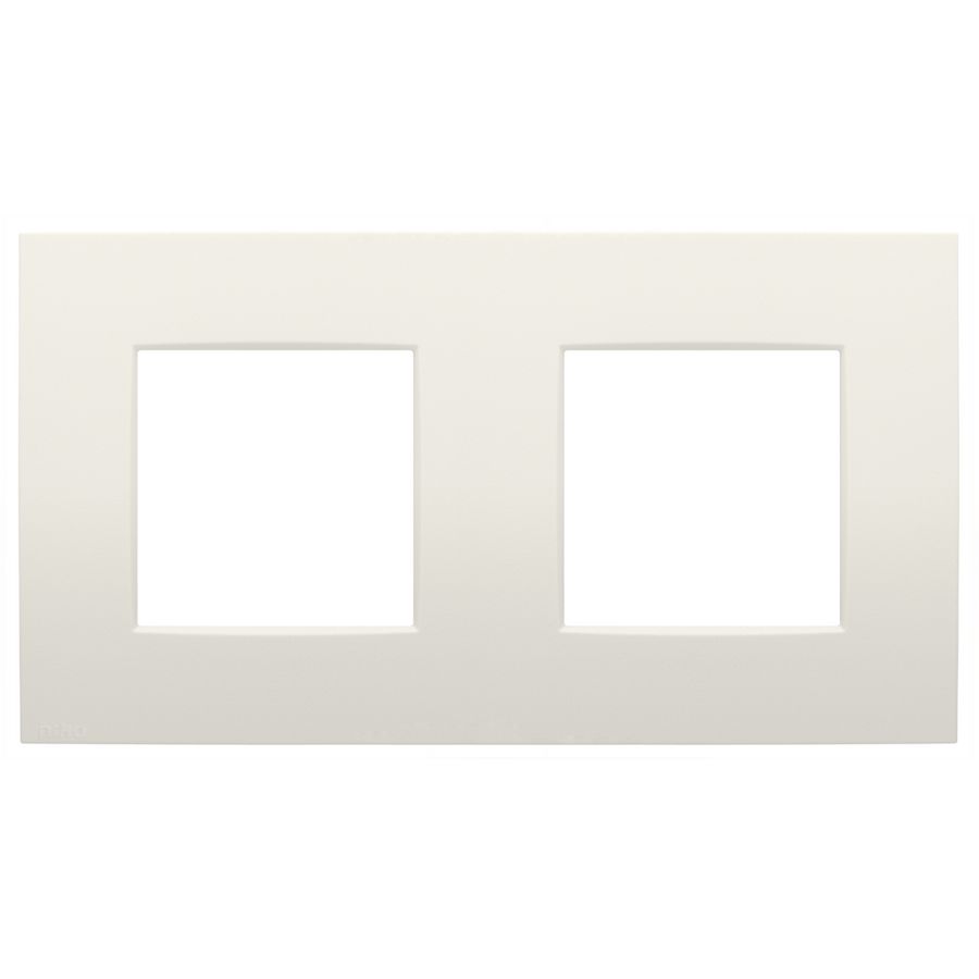 2-voudige afdekplaat met 71mm centerafstand Niko Intense cotton white textured