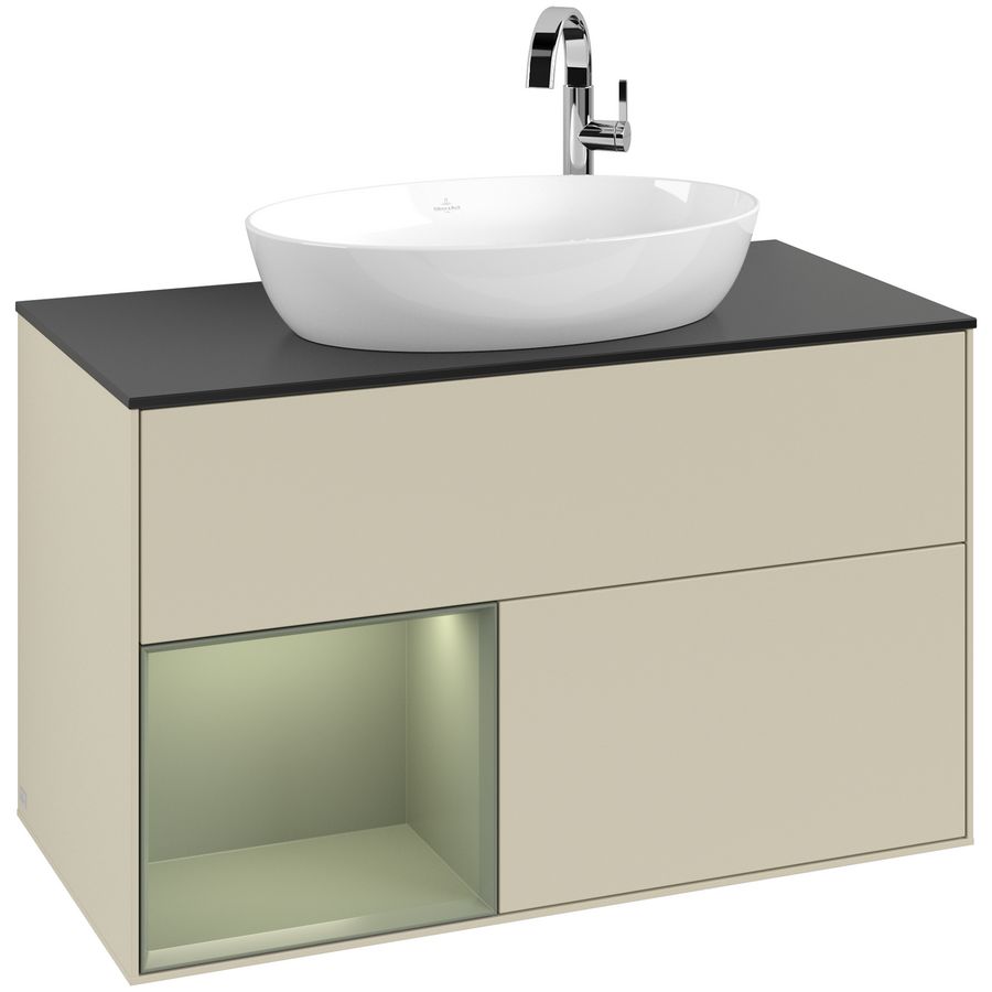 Wastafelonderkast Finion 1000x603x501mm S.Grey Matt Lacquer F892GMHJ