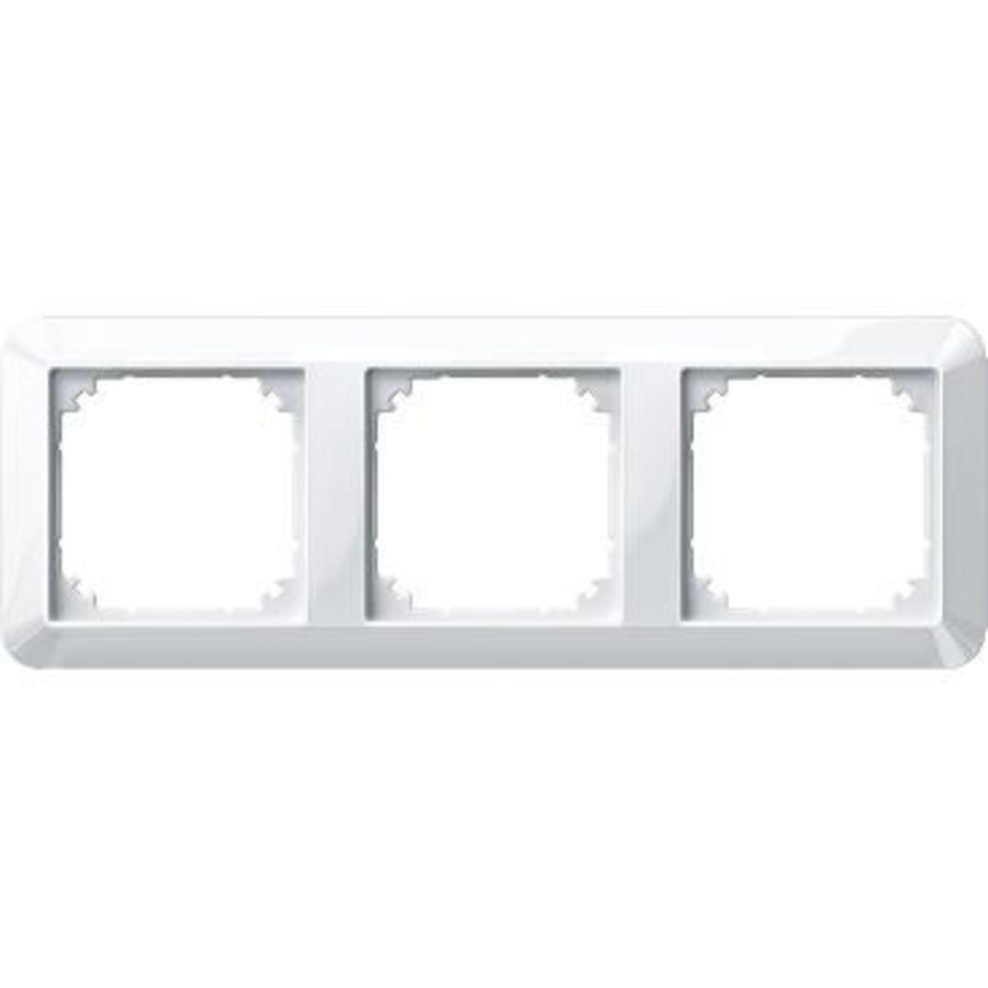 1-M frame 3-gang polar Wit glossy