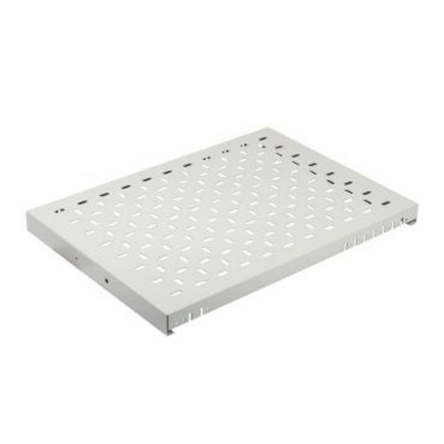 Vast geventileerd legbord 19" 1HE 600-800-1000mm RAL70