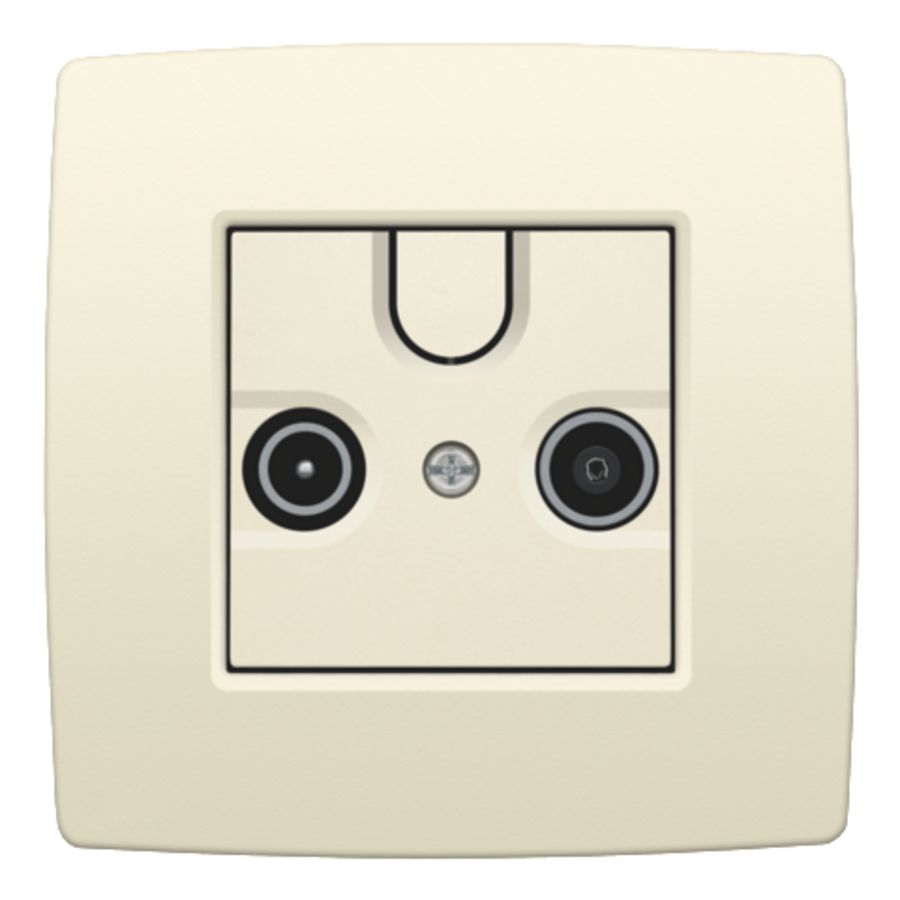 Afwerkingsset 2 enkelvoudige coaxaans. Antenne cream