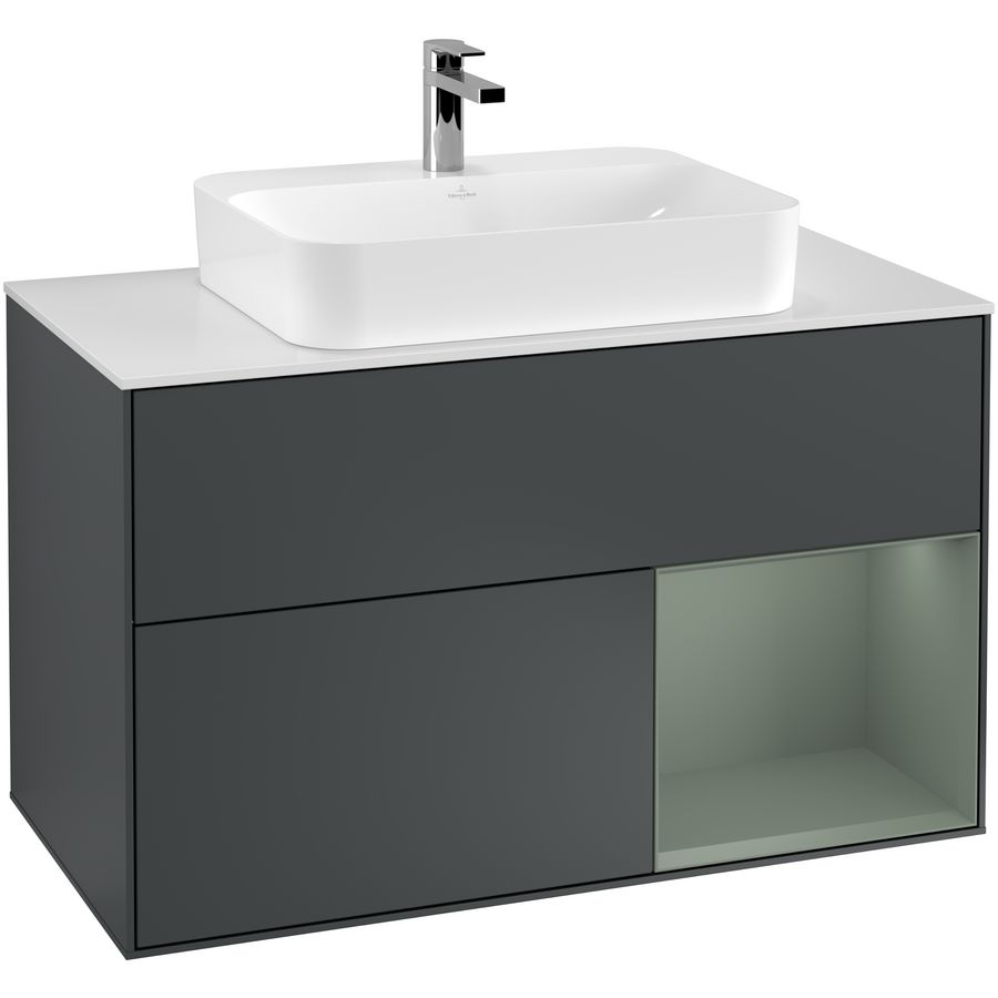Wastafelonderkast Finion 1000x603x501mm Mid.Blue Matt Lacquer F371GMHG