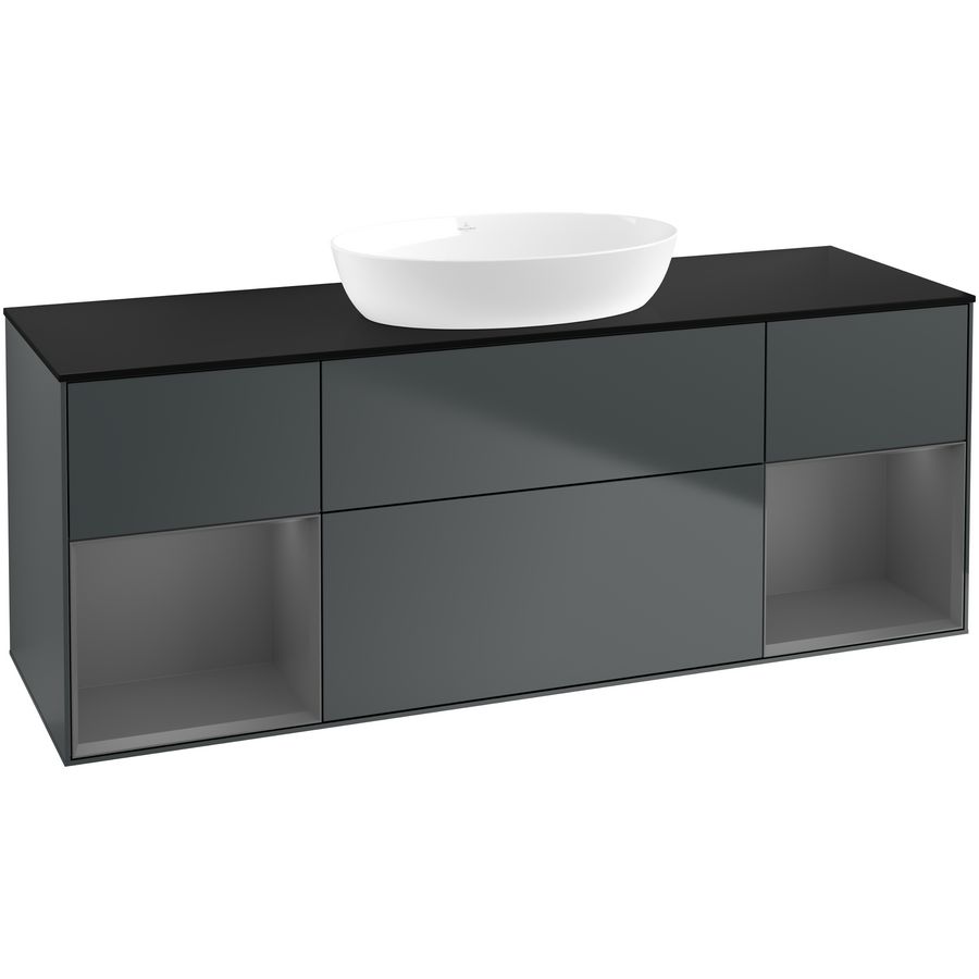 Wastafelonderkast Finion 1600x603x501mm Mid.Blue Matt Lacquer FD02GKHG